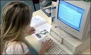 Student in library 