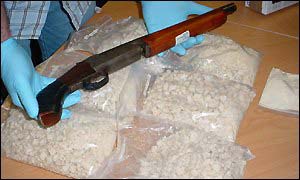 Cocaine and gun