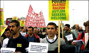 Protest in Sighthill a year ago