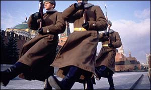 Guards outside the Kremlin