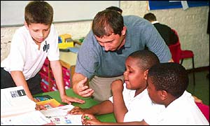 Pupils and teacher