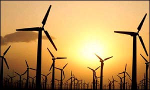 Wind farm turbines