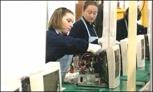 LG Philips assembly line, Newport, south Wales