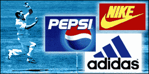 Sponsors and cricket graphic