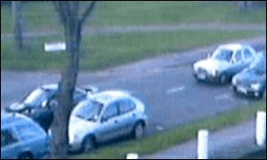 The white Mercedes car  is thought to be a 190 or 300 series model