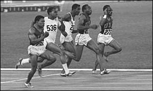 Jim Hines becomes the first man to run under 10 seconds when he clocks 9.95  at the Mexico Olympics in 1968  