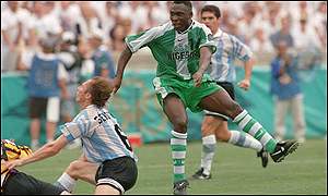 Daniel Amokachi at the 1996 Olympic finals 