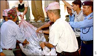 Security personnel receive casualty after a  recent attack