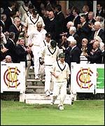 Australia walk out at Lord's in 2001  