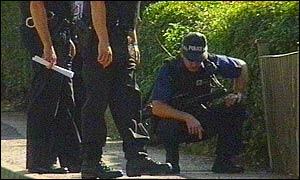 Police at the shooting scene