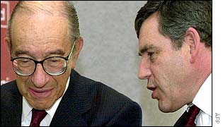 Gordon Brown and Alan Greenspan