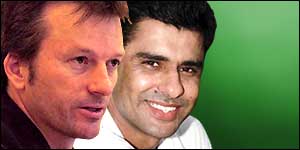 Steve Waugh and Waqar Younis