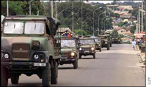 French troops in convoy