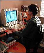 Boy at computer   BBC