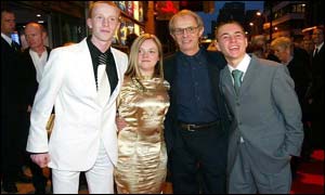 William Ruane with Annemarie Fulton, Ken Loach and Martin Compston (left to right)