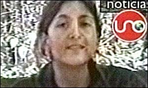 Betancourt speaks on a video apparently made by her captors