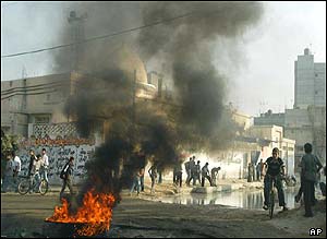 Burning tyres