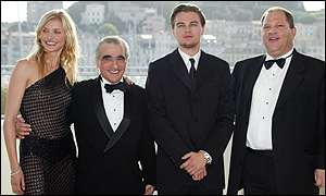 Diaz, Scorsese,  DiCaprio and producer Harvey Weinstein