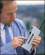Man with old phone