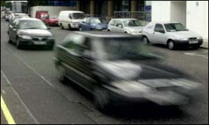 Speeding cars