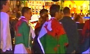 Fans with flags