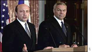 Russian Foreign Minister Igor Ivanov (left)  with Colin Powell in 2001