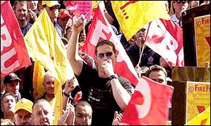 Firefighters protest