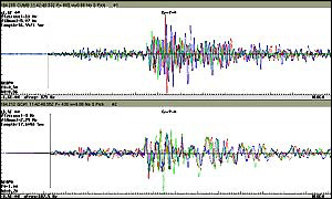 Richter scale read-outs of the Manchester quakes