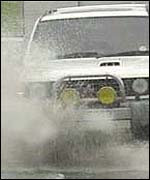 Flooded roads