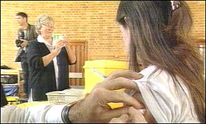 Child getting a jab