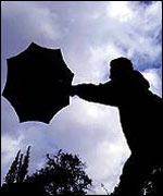 Man in storm