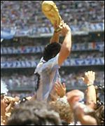 Diego Maradona won the World Cup for Argentina in 1986