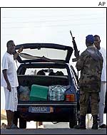 Rebel roadblock in Bouake
