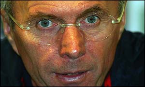 England coach Sven Goran Eriksson