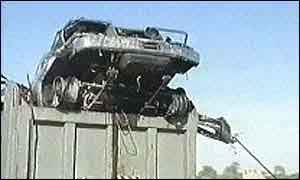 Wreckage from the attack