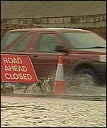 Road closed sign
