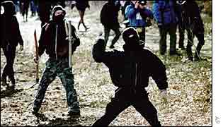 Stand-off in demonstration   AP