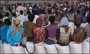 Ex-Unita rebels at Capembe camp  