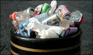 Full litter bin