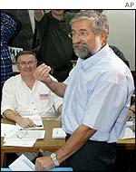 Amram Mitzna (bearded)