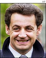 French interior minister Nicolas Sarkozy