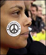 Anti-war protestor in London   PA