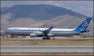Olympic Airways plane taking off 