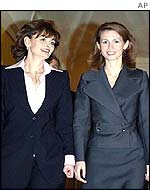 Cherie Blair with Syria's first lady Asma