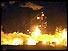 Explosion at Port Talbot, plant silhouetted against night sky with flames leaping up 