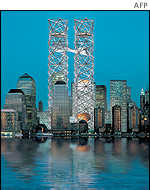 One of the proposed designs for rebuilding the World Trade Center by Think.