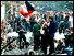 Demonstrators resist Soviet tanks