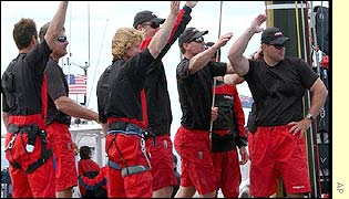 Oracle's crew celebrate their win over OneWorld