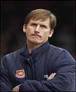 Glenn Roeder looks on anxiously against  Fulham