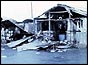 Burnt-out prison hut, Maze Prison